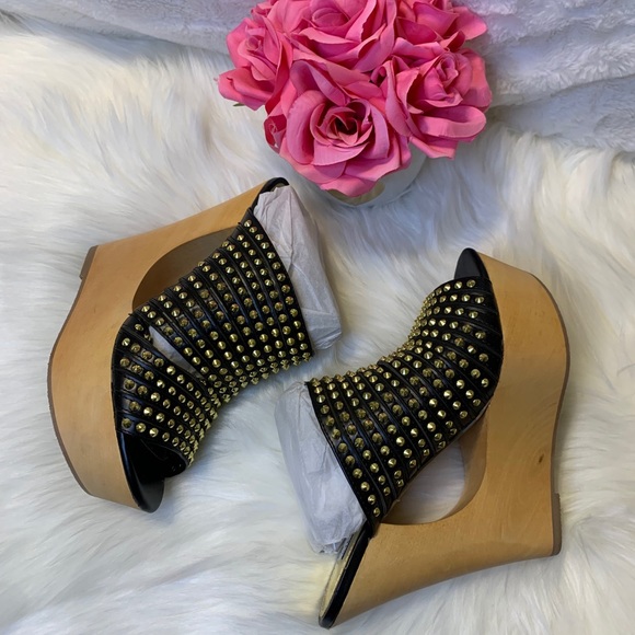 Steve Madden Luccious Black Multi Mule Wedges - Picture 7 of 16